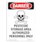 Signmission OSHA Danger Sign, 14" Height, Aluminum, Pesticide Storage Area, Portrait, 1014-V-1524 OS-DS-A-1014-V-1524 - alternate 1